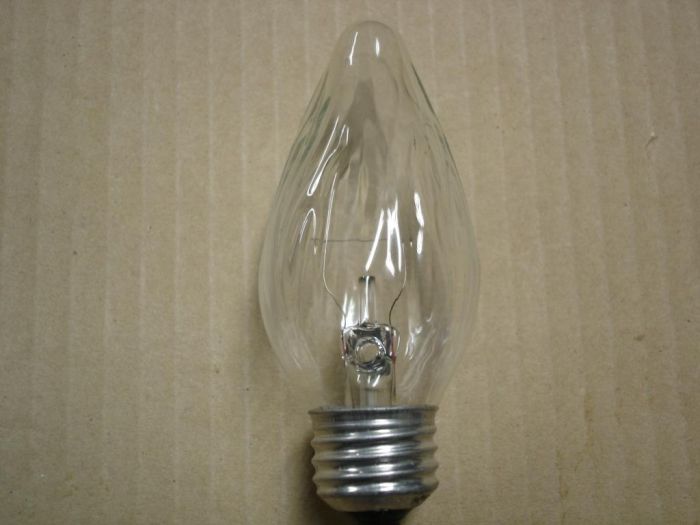 Decorative GE Lamp
Here's a GE medium base flame shaped lamp with textured glass.
Voltage: 120V
Lamp life: 1500 hours
Filament: CC-6
Lamp shape: F15
Base: Medium E26

Keywords: Lamps