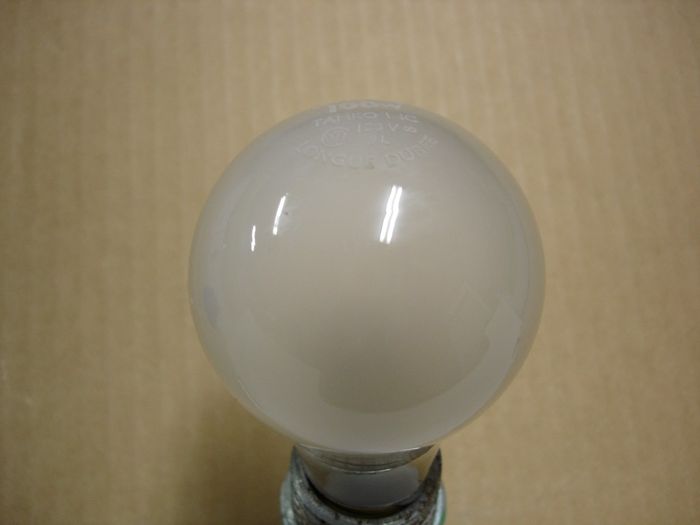 Tamko 100W Incandescent
Here's a Tamko 100W frosted long life incandescent lamp.
Voltage: 130V
Filament: CC-6
Lamp shape: A19
Base: Medium E26 Brass
Keywords: Lamps