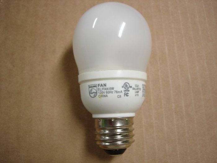 Philips Fan CFL
Here's a Philips 5W medium base Fan CFL.
Keywords: Lamps