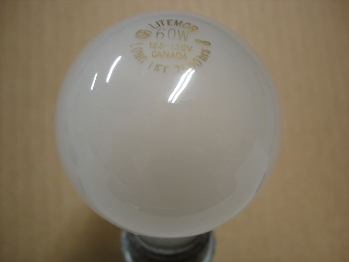 Litemor 60W
Here's a frosted 60W Litemor long life incandescent lamp.It has a rated life of 7500 hours.


Made in: Canada
Keywords: Lamps