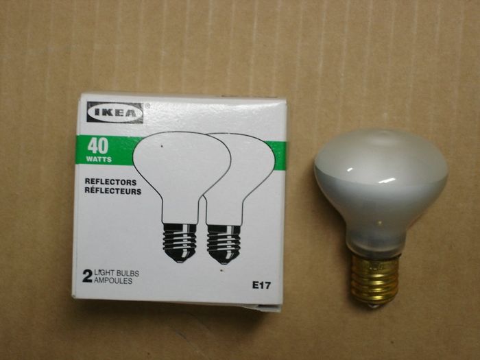 IKEA 40W Reflector
Here is a pair of IKEA 40W mini reflector flood lamps.


Made in: China
Keywords: Lamps