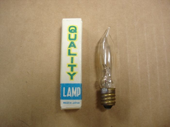 Quality Lamp Mini Flame
Here is a Quality Lamp 7W mini flame incandescent lamp.

Made in: Japan
Keywords: Lamps