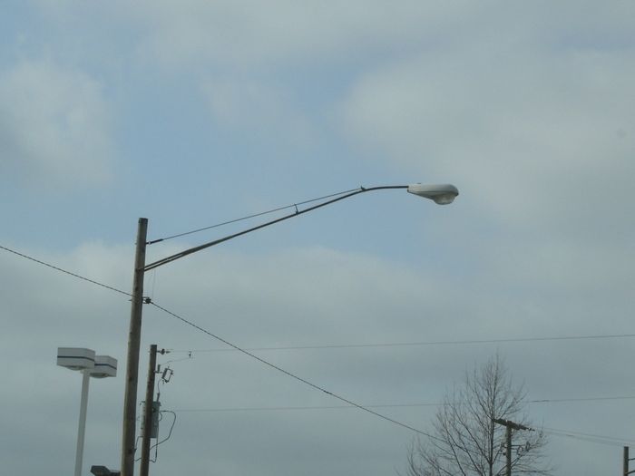 Long Forked Arm / Cooper OVM
Here is an OVM on a long forked arm with a single guy support in Indiana.
Keywords: American_Streetlights