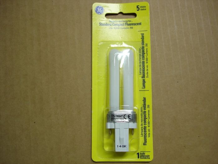 GE 5W CFL
Here is GE 5W Biax warm white compact fluorescent lamp.


Made in: Hungary
Keywords: Lamps