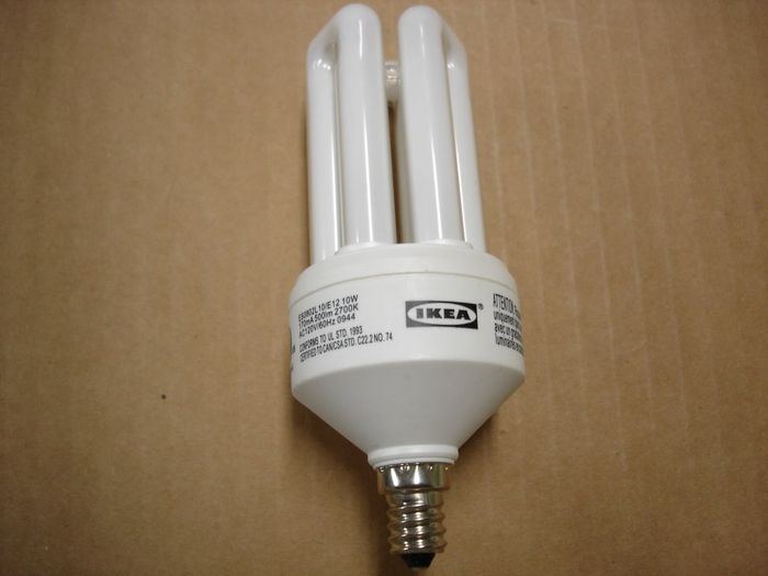 IKEA 10W CFL
Here is an IKEA 10W warm white compact fluorescent lamp with a candelabra base.


Keywords: Lamps