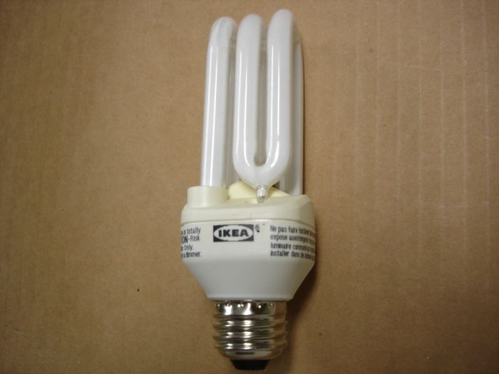 IKEA 15W CFL
Here's an IKEA 15W warm white compact fluorescent lamp.

Made in: N/A
Keywords: Lamps