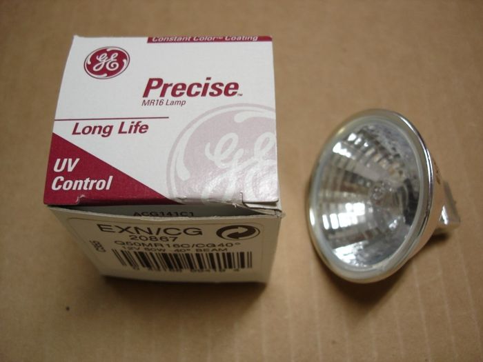 GE Precise 50W 12V Halogen
Here is a GE Precise 50W 12V halogen flood with a 40 degree beam MR16 lamp and Constant Color coating.

Made in: USA
Keywords: Lamps