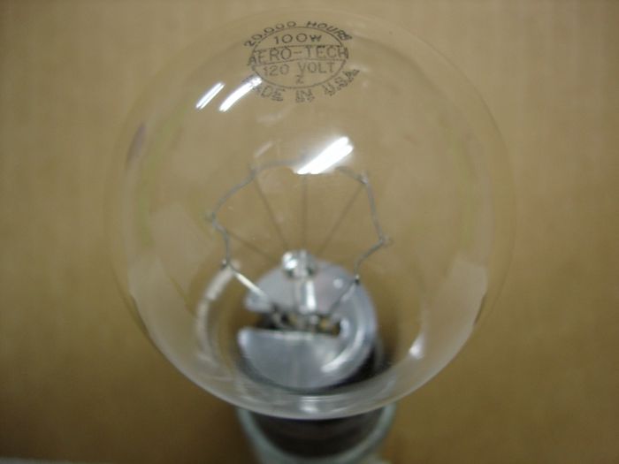 Aero-Tech 100W
Here is an Aero-Tech 100W 20,000 hour incandescent lamp.

Made in: USA
Keywords: Lamps