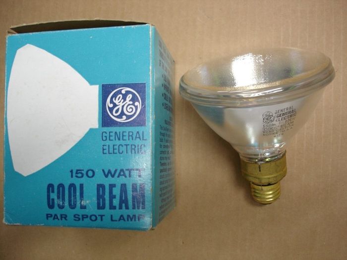 GE 150W Cool Beam
Here is a NOS late 70's early 80's GE 150W Cool Beam spot lamp.

Date code: 24
Made in: USA
Keywords: Lamps