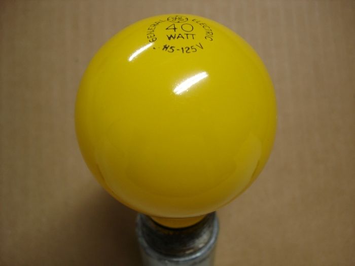 GE 40W Yellow
Here is a GE 40W ceramic coated yellow incandescent lamp.
Keywords: Lamps