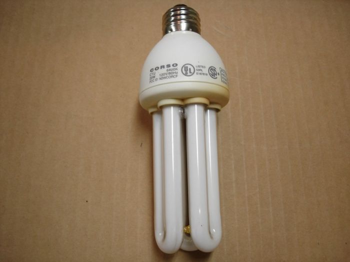 Corso 20W CFL
Here is a Corso 20W daylight compact fluorescent lamp.
Keywords: Lamps