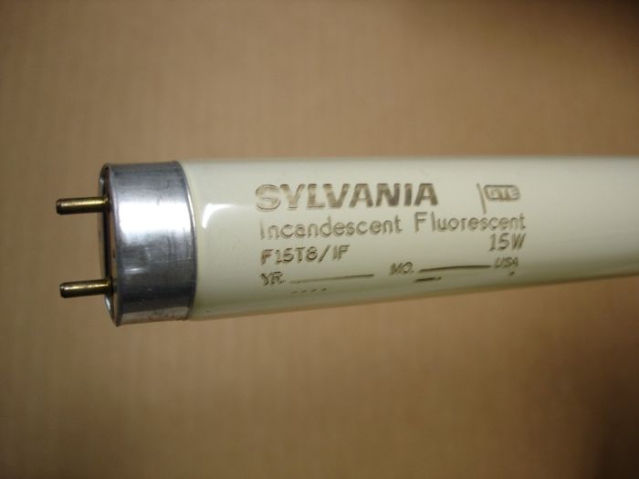 Sylvania F15T8
A Sylvania GTE F15T8 incandescent fluorescent from Aaron.

Made in: USA
Keywords: Lamps