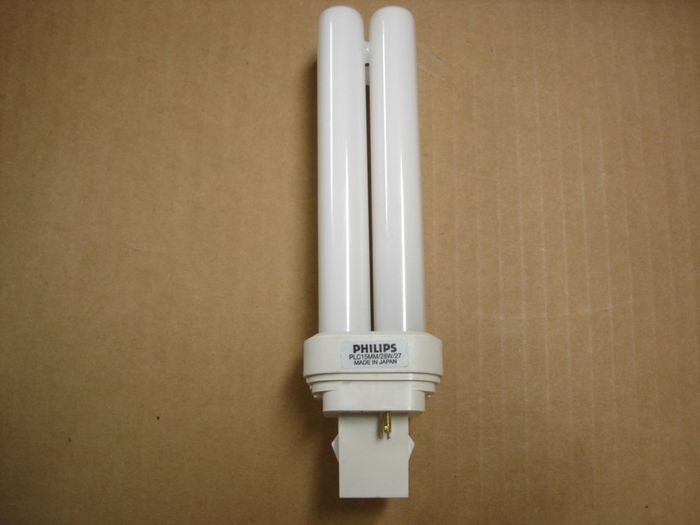 Philips 28W CFL
Here is a Philips 28W PLC warm white compact fluorescent lamp.

Made in: Japan
Keywords: Lamps