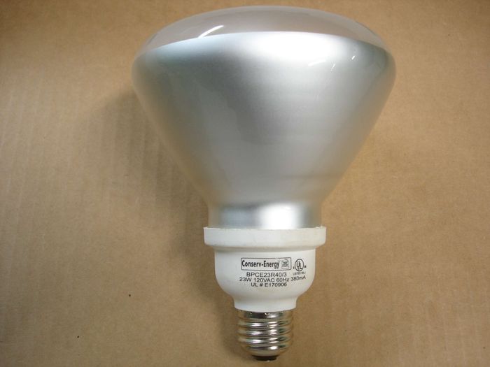 Conserve Energy 23W CFL
Here is a Conserve Energy 23W warm white R40 compact fluorescent lamp.
Keywords: Lamps