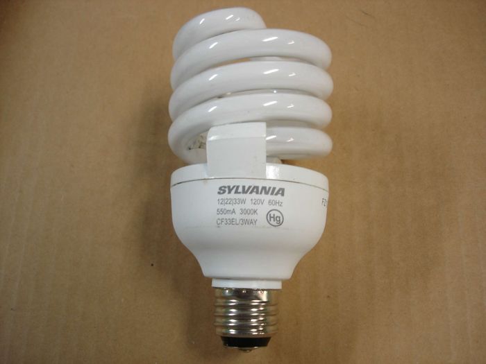 Sylvania CFL
Here is a Sylvania 3-way warm white compact fluorescent lamp.

Made in: China

Manufactured: 
Keywords: Lamps