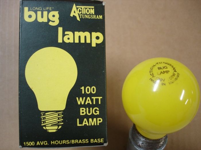 Action Tungsram 100W
Here is a NOS Action Tungsram 100W Long Life Bug Lamp.

Made in: Hungary
Keywords: Lamps