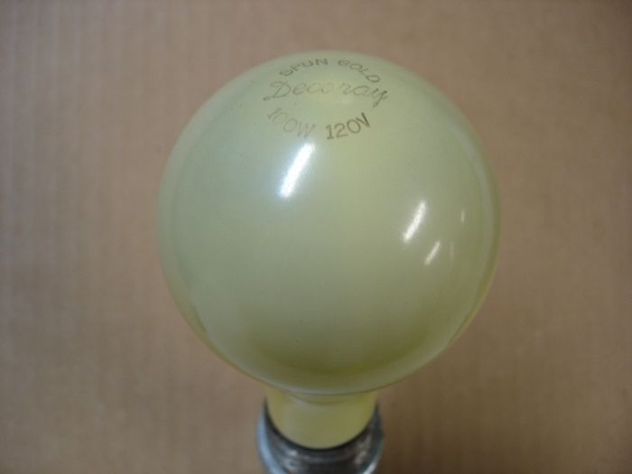 Decoray 100W
Here is a 100W long neck Decoray Spun Gold incandescent lamp.


Keywords: Lamps