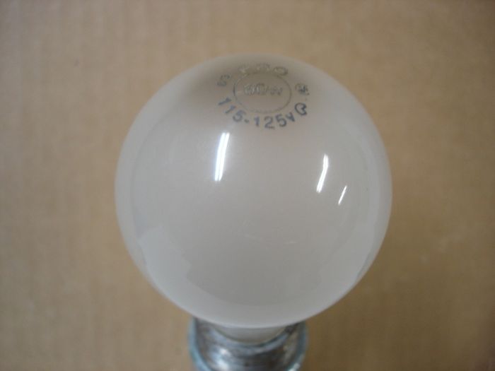 Philips 60W
Here is a Philips PRO 60W frosted incandescent lamp.

Manufactured: April 1989
Keywords: Lamps