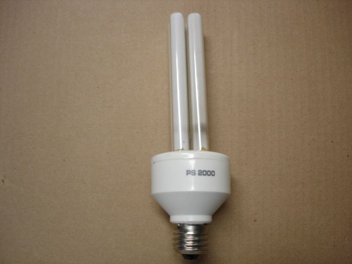 PS 2000 15W
Not sure this is a No-Name brand,or if PS 2000 is the name brand or what,anyway this is a 15W warm white compact fluorescent lamp.

Made in: N/A

Manufactured: Aug. 1991
Keywords: Lamps