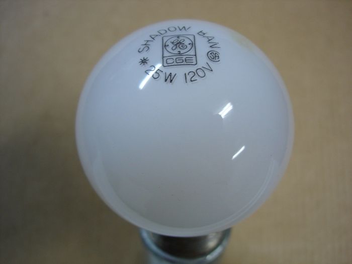 CGE 25W
Here is a Canadian General Electric 25W Shadow Ban incandescent lamp with a short neck.

Made in: Canada
Keywords: Lamps