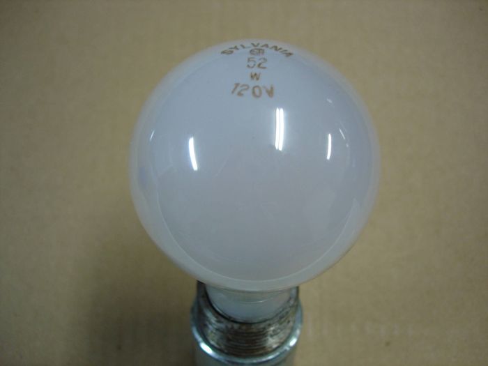 Sylvania 52W
Here is a Sylvania frosted 52W incandescent lamp.
Keywords: Lamps