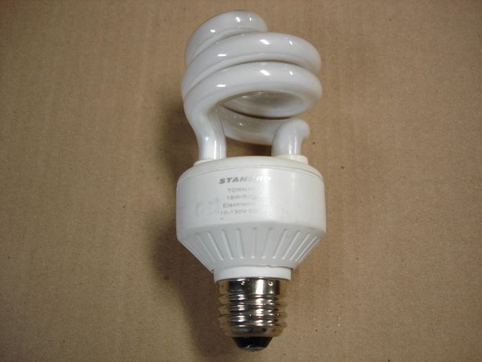 Stanpro 18W CFL
Here is a Stanpro Tornado 18W daylight compact fluorescent lamp.

Made in: China
Keywords: Lamps