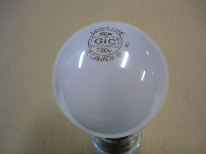 GTC (Philips) 60W
Here is a GTC 60W frosted long life incandescent lamp made by Philips Canada.

Made in: Canada

Manufactured: December 1997
Keywords: Lamps