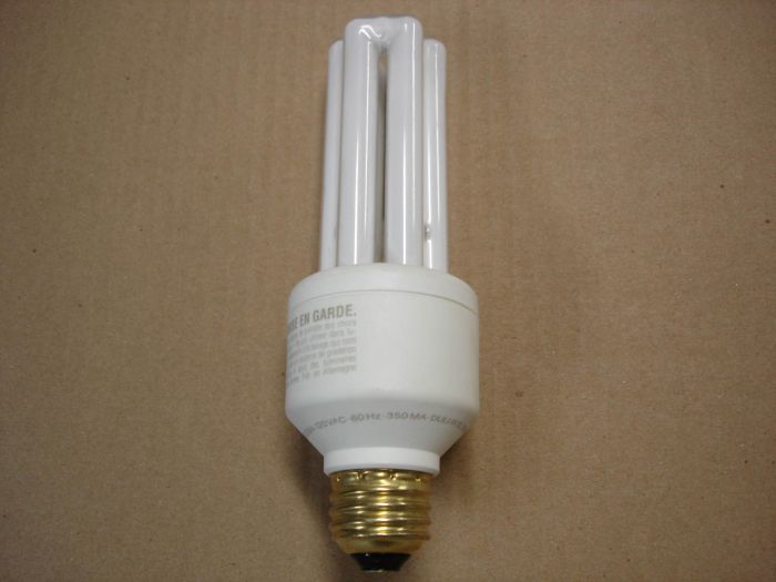 Sylvania 20W CFL
Here is a 20W Sylvania warm white compact fluorescent lamp.

Made in: Germany

Manufactured: Early 90's

CRI: 82
Keywords: Lamps