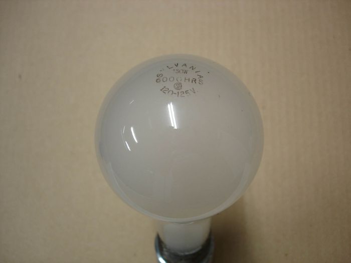 Sylvania 150W
Here is a Sylvania frosted 150W long life incandescent lamp.
Keywords: Lamps