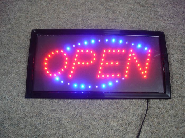 LED OPEN Sign
Here is my LED OPEN sign lit up.

Made in: China

Manufactured: Dec 2013
Keywords: Indoor_Fixtures