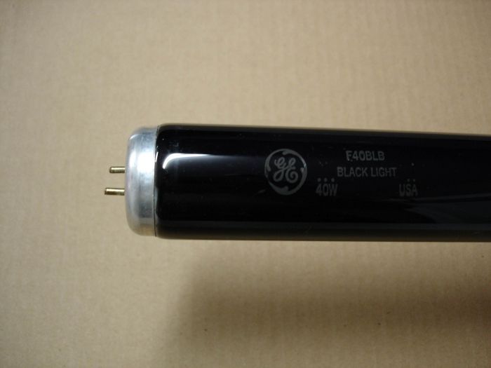 GE F40T12 Blacklight
Here is a General Electric F40T12 black light lamp.

Made in: USA
Keywords: Lamps