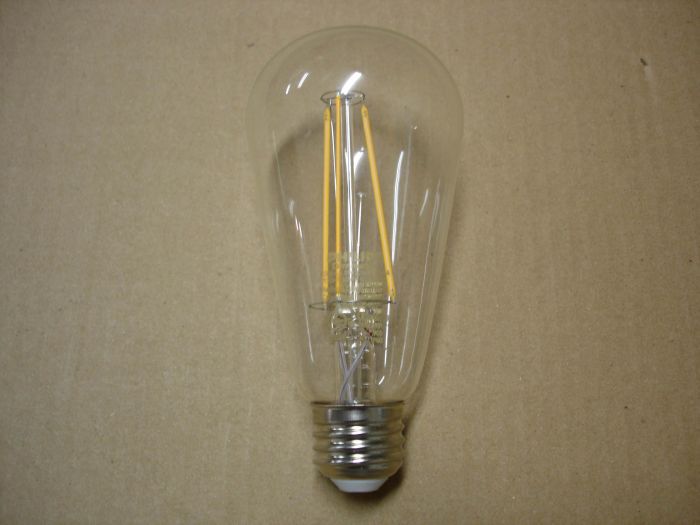 Philips 5.5W LED 
Here is a Philips 5.5W dimmable vintage Edison classic looking LED lamp.

Made in: China

Manufactured: July 2016

CRI: 80
Keywords: Lamps