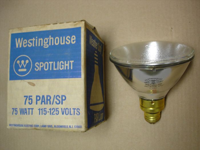 Westinghouse 75W Spot
An NOS Westinghouse 75W Weather Duty projector spot lamp. 

Made in: USA
Keywords: Lamps