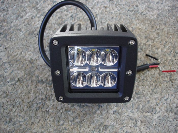 CORO 24W LED 
Here is a CORO QQ LIght 24W automotive LED spot light with 6 CREE chips.

Made in: China

Manufactured: Circa 2016 
Keywords: Misc_Fixtures