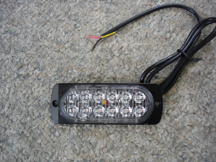 LED Strobing Amber Light
Here is a amber 12 CREE LED strobing/flashing light with 16 patterns to choose from.

Made in: China

Manufactured: Circa 2016
Keywords: Misc_Fixtures