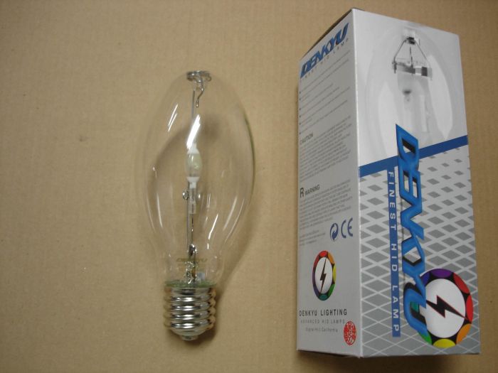 Denkyu 150W Metal Halide
Here is a Denkyu 150W clear pulse start metal halide lamp, dimmable 50 to 100%.

Made in: China with USA/China/Japan made components 

Manufactured: March 2017
Keywords: Lamps