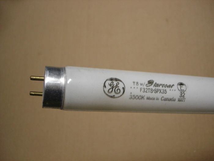 GE F32T8
A GE Canada F32T8 Starcoat neutral white fluorescent lamp.

Made in: Canada
Keywords: Lamps