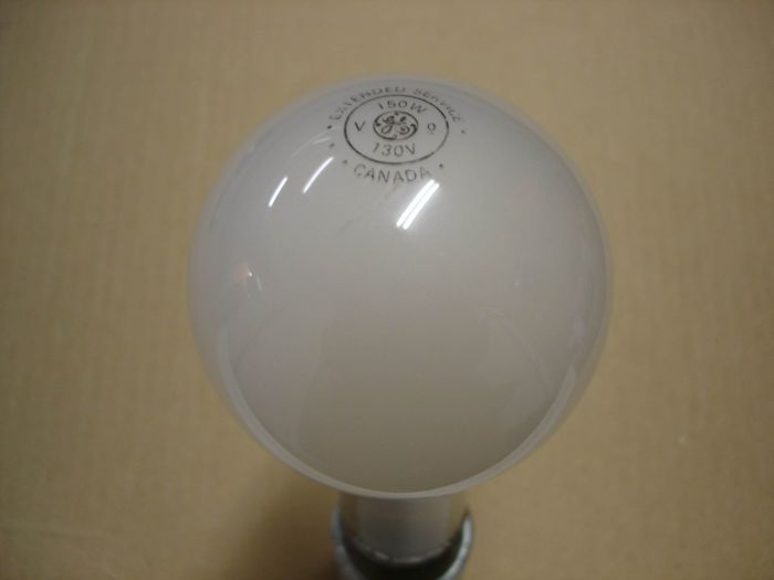 GE 150W
A GE Canada 150W Extended Service long neck incandescent lamp.

Made in: Canada
Keywords: Lamps