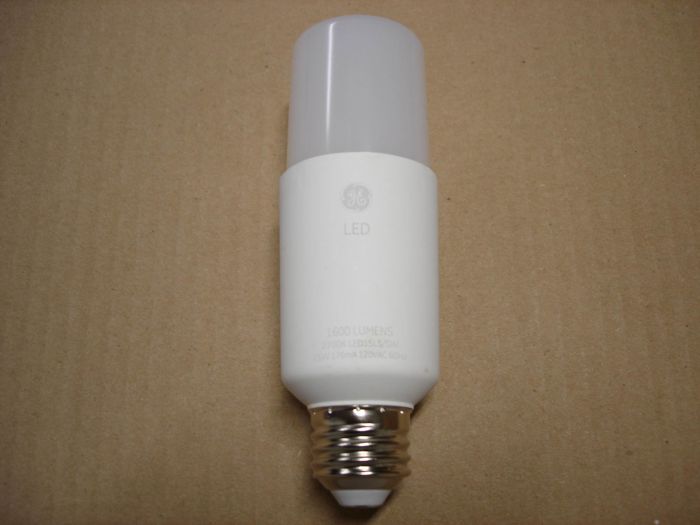 GE 15W LED
A GE 15W Brite Stick soft white LED lamp.

Made in: China

CRI: 80
Keywords: Lamps