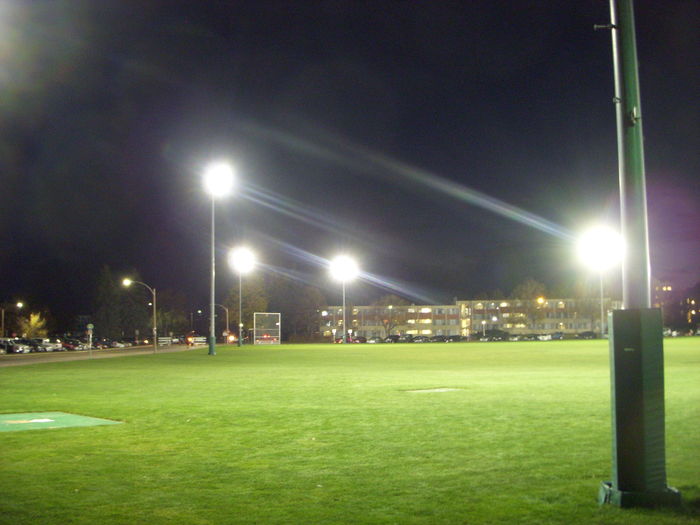 Metal Halide floodlights.
With a few LED's in the background, I think those would be the Hubbel cobraheads.

But this is one of the field areas of CSU Ft. Collins, illuminated by huge metal halide floods for the students to see after it gets dark.

They are very bright. I like the bright. They illuminate the field very well. They have lots of them for other areas, and they are not always on. Only on when needed and when people are using the fields.
Keywords: American_Streetlights