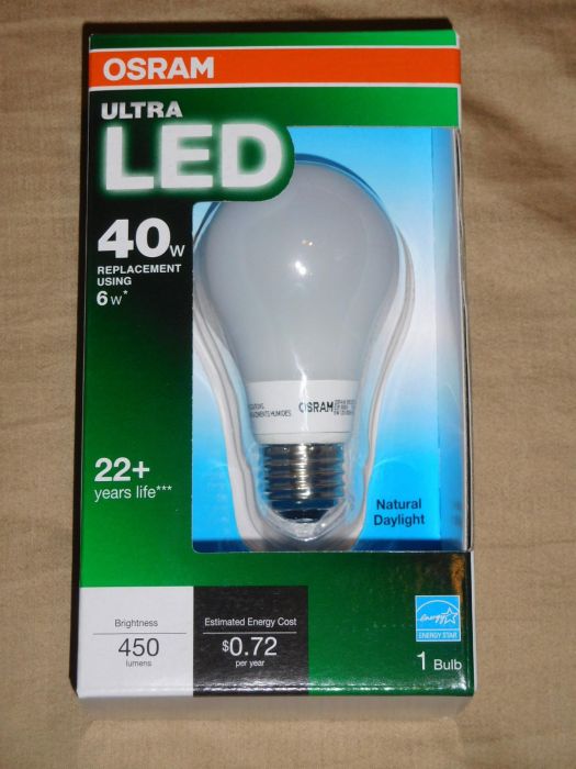 Osram Ultra Daylight LED Light Bulb
Purchased at Lowe's for $4.98
Keywords: Lamps