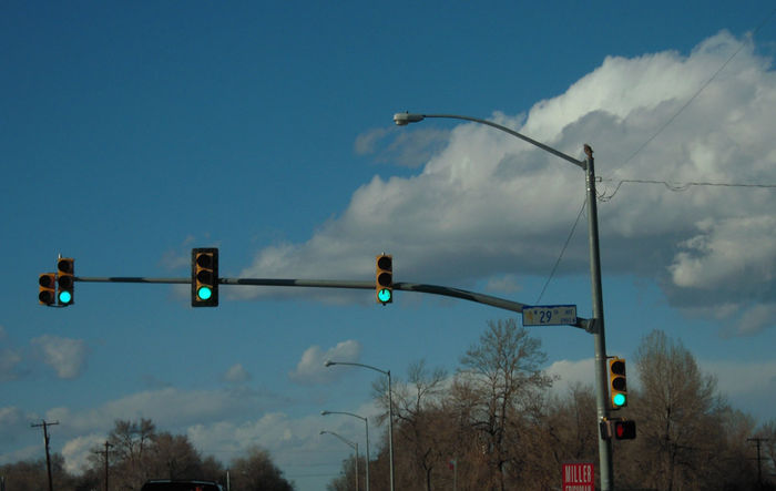 Traffic Signal with a cooper OVG.
Here is a traffic signal setup, you see the wheat ridge sign, which is white with Wheat. xD

And Ack! One of the LED modules has some burned out LED's. How ugly.
Keywords: Traffic_Lights