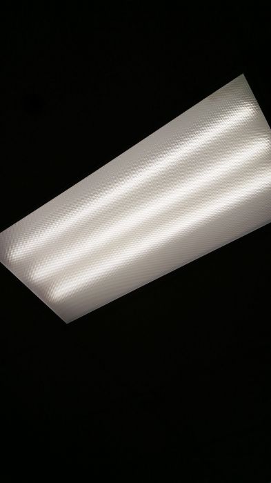 Fluorescent troffer with LED tubes inside
In a restroom of a At Home.
Keywords: Lit_Lighting