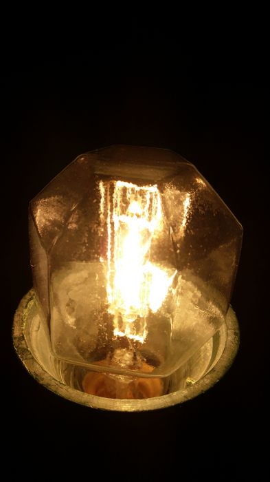 A very unique Phillips 60w halogen bulb. (lit)
Thee it is being lit, and bright too!
Keywords: Lit_Lighting