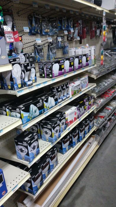 Tractor Supply Co.'s light bulbs
Looks like halogen, incandescent, and some LED bulbs here.
Keywords: Lamps