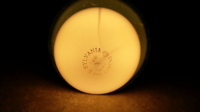 Old Sylvania 60w incandescent lamp (lit)
There's the lamp being lit for demonstration.
Keywords: Lit_Lighting