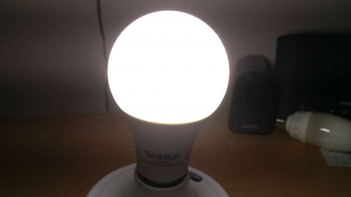 Earthbulb 16w (100w equivalent) daylight LED bulb (lit)
Its brighter than the 9w ones.
Keywords: Lit_Lighting
