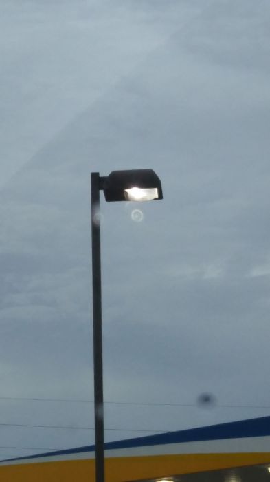 Metal halide fixture at full brightness
At a Corner Store Gas Station near by an intersection.
Keywords: Lit_Lighting