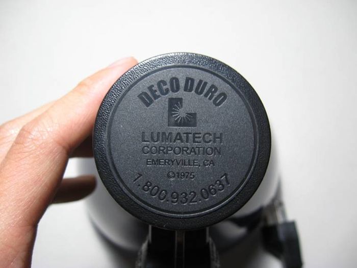 Deco Duro Back
Manufacture's information on the back of the Deco Duro lamp
Keywords: Misc_Fixtures