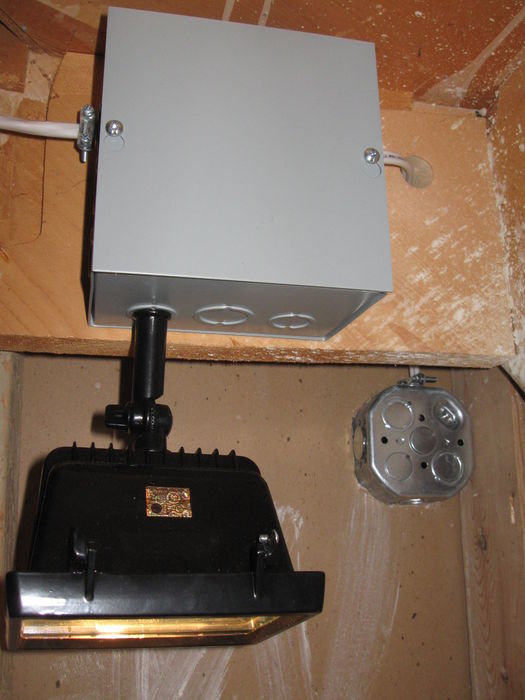 Some of My Work
Here is a floodlight I installed to light a closet, if you wondering what the purpose of the huge junction box is, it has [url=http://www.galleryoflights.org/mb/gallery/displayimage.php?pos=-4429] this [/url] signal flasher inside it, to flash a signal in the next picture.
Keywords: Miscellaneous